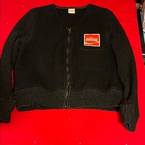 Coca-Cola Black Zip-Up Jacket with Red Patch